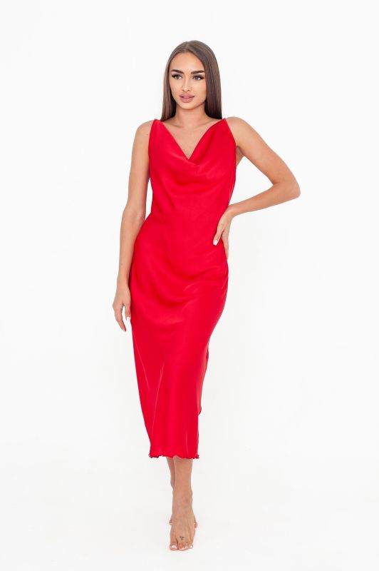 Сорочка жіноча,  шовк Армані, червоний, Serenade, модель 992-6