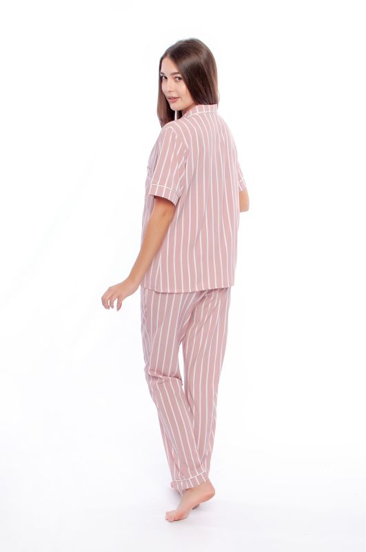 Женская пижама с брюками. софт, розовый в полоску, Serenade, модель 1504