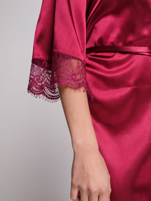 Женский халат. шелковый. марсала, Serenade, модель 1211