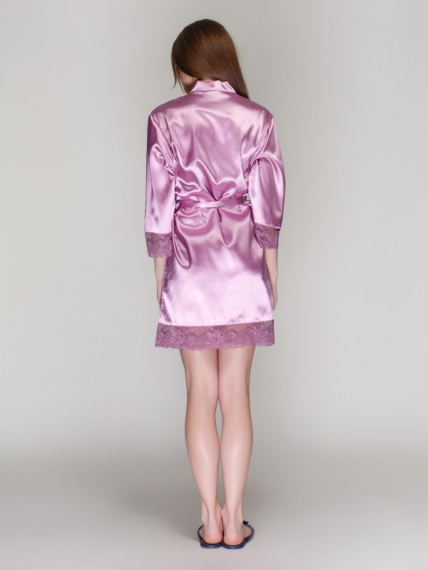 Женский халат, стрейч атлас, фрез, Serenade, модель 641