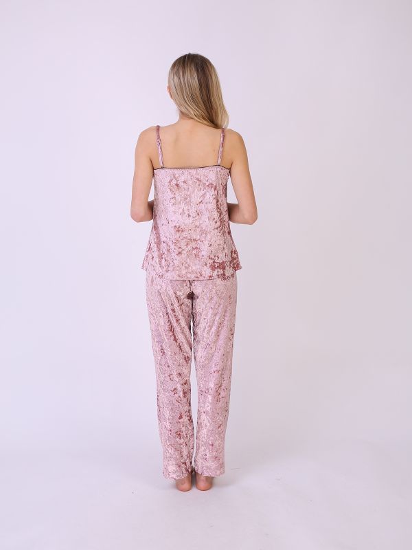 Жіноча піжама зі штанами, велюрова, рожевий, Serenade, модель 5084