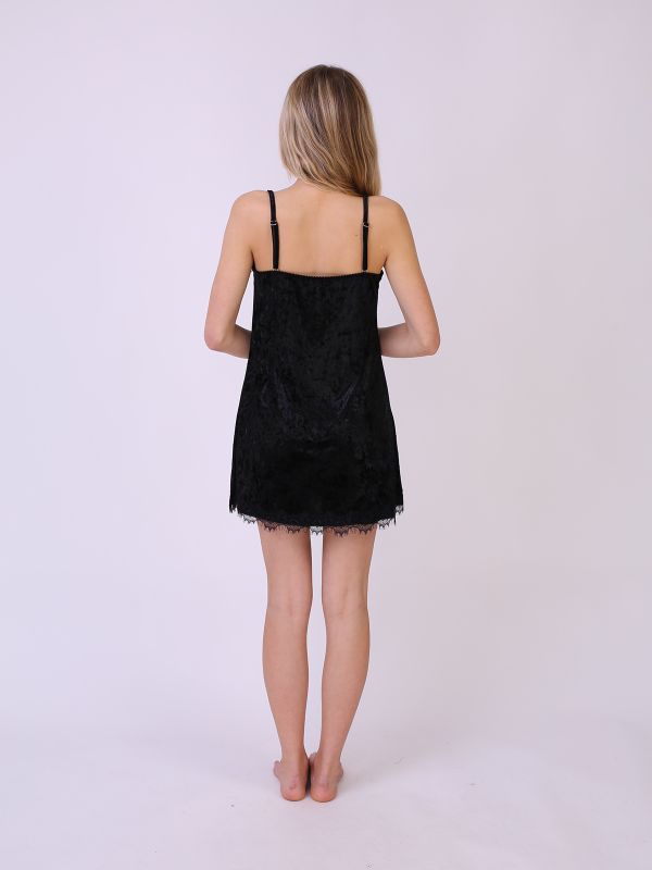 Сорочка жіноча велюрова. чорний, Serenade, модель 5042