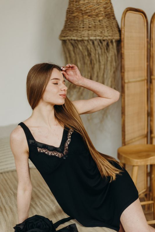 Сорочка жіноча, віскоза, чорний, Serenade, модель 5538S