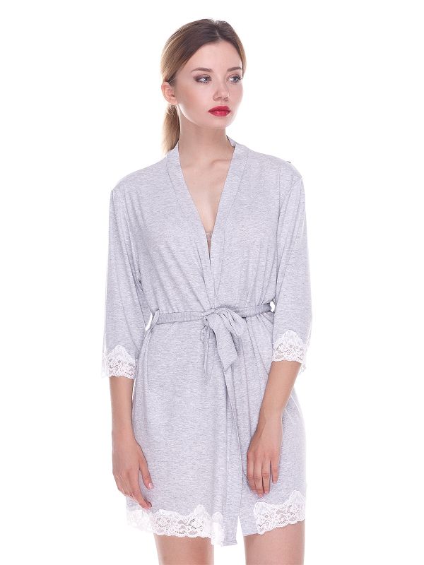 Женский халат, вискоза, серый, Serenade, модель 5514H