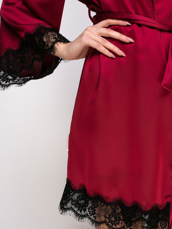 Женский халат, креп Армани, марсала, Serenade, модель 809