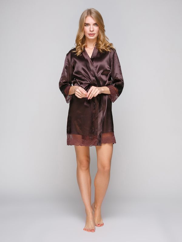 Жіночий атласний халат, модель 2051